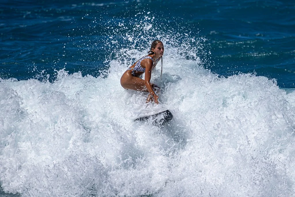 Surfer at Ho'okipa Beach Park on Maui by Ibach808