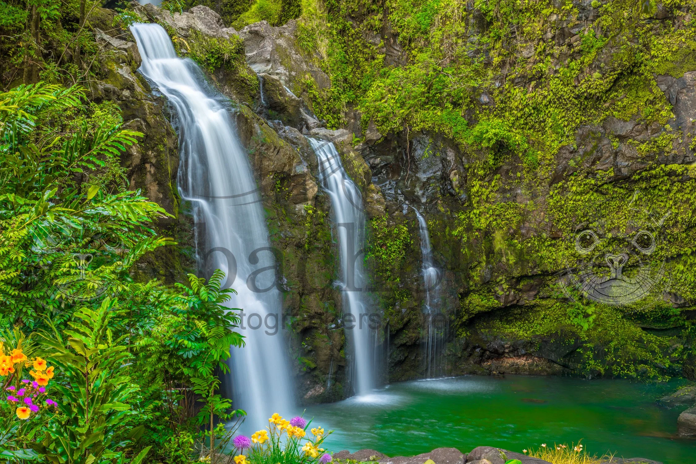 Waikani Falls, "Three Bears" (Gallery Editions)- The Silky Jewel of Hāna