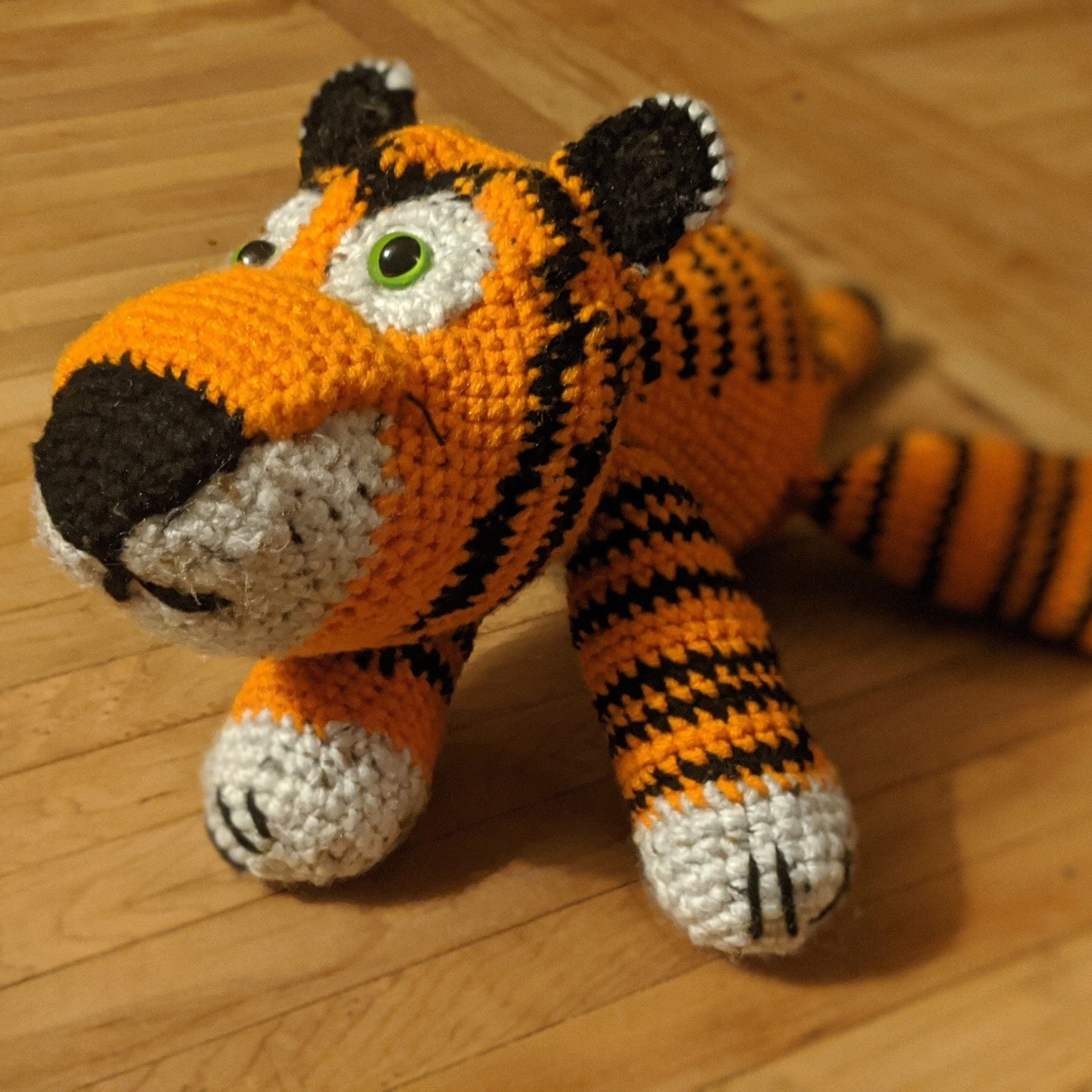 A tiger freehanded for a young neighbor of mine. #crochet #amigurumi