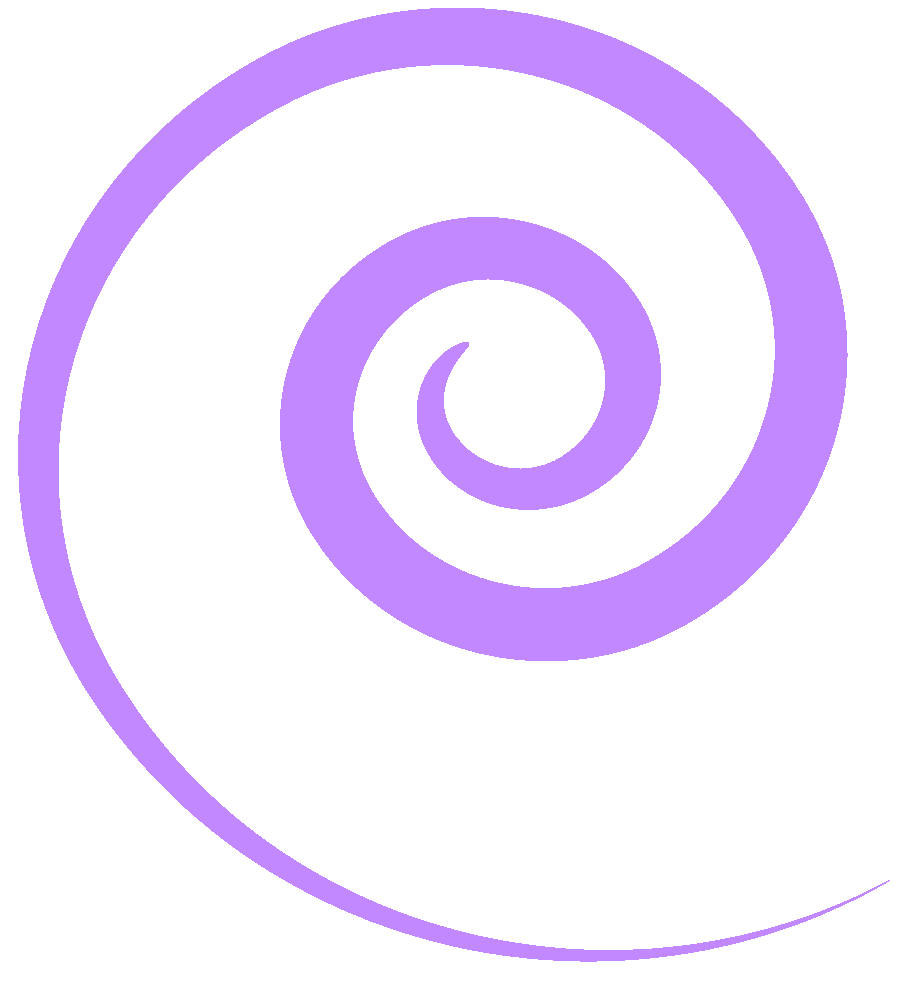 Purple spiral design on a black background.