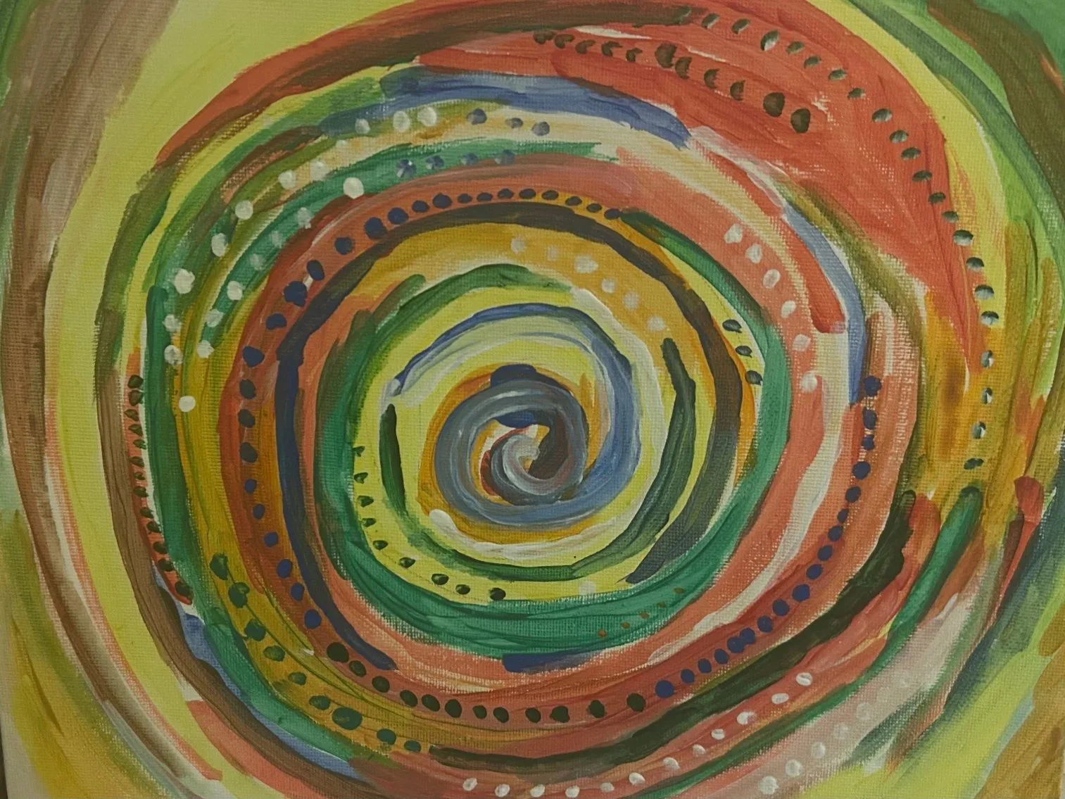 Vibrant Spiral Abstract Painting