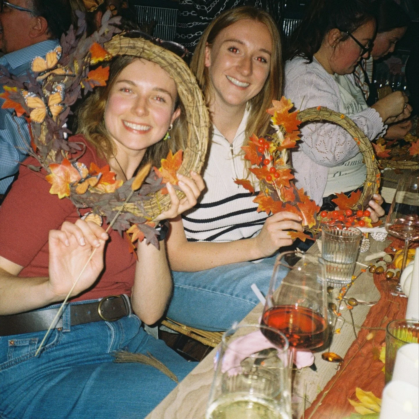 A few snaps from our wreath making event the other day! 🍂Wreaths, wine &amp; wonderful company ✨🍷The girls got crafty at our Autumn Wreath Making event &mdash; creating stunning wreaths with LED lights, drop crystals, luxe ribbon, and all the seaso