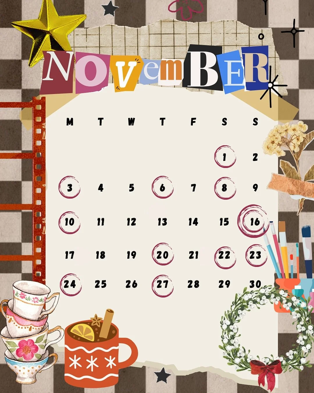Are you ready for our November calendar? 👀
Here&rsquo;s a little sneak peek at what&rsquo;s coming up this month (with even more to be added soon!) 💌

Think our classic favourites &mdash; latte art, sticker &amp; scrapbook nights, charity shopping 