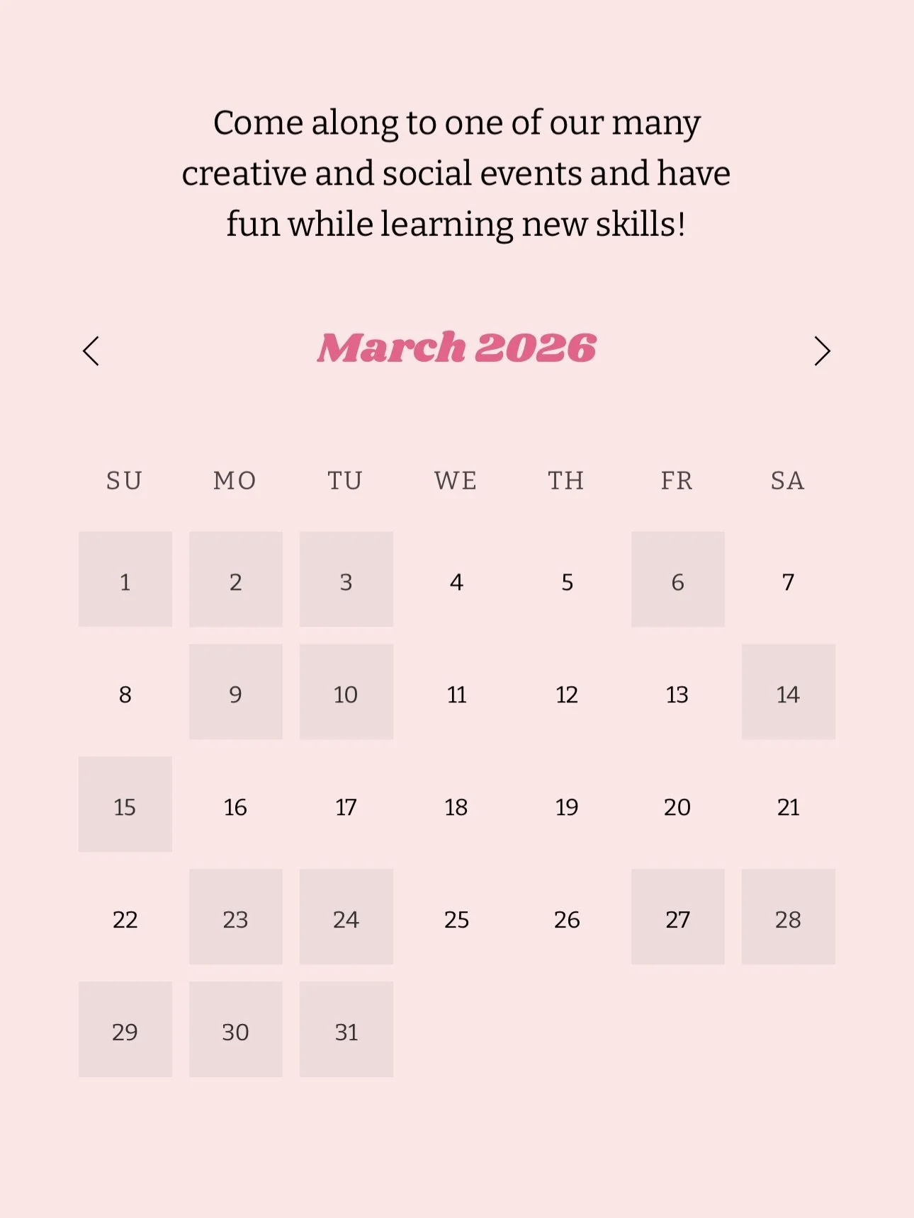 March is looking super cute!! Looking for your sign to join a GCC event? This is it! 

&bull; March 1 &ndash; Stockbridge Charity Shop+ coffee (free) ☕️ 
&bull; March 2 &ndash; Charm Jewellery Making 💖
&bull; March 3 &ndash; Pottery Painting at Fidd