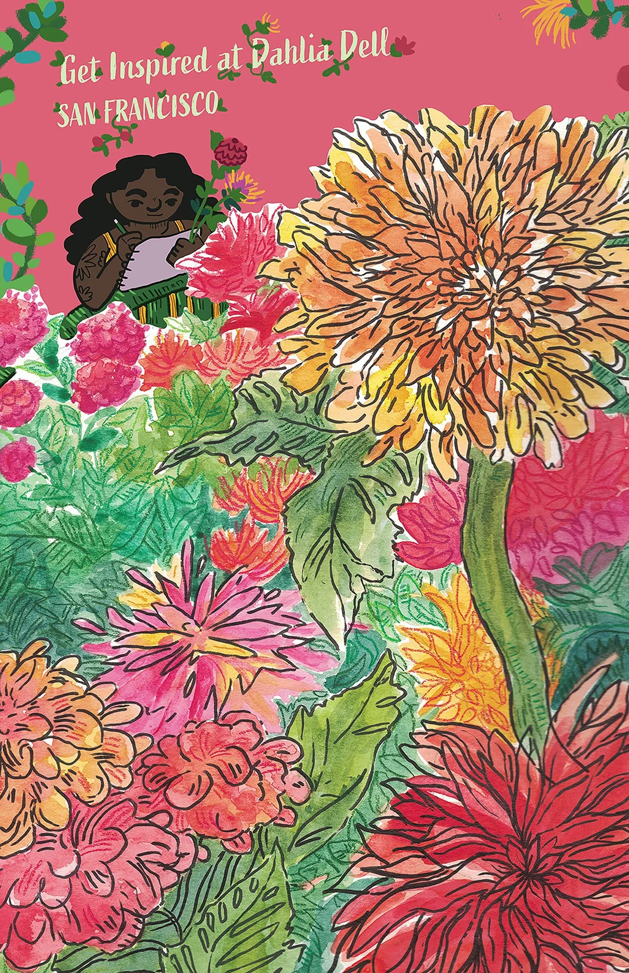 San Francisco: Dahlia Dell Travel Poster