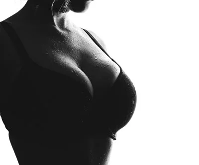 Close up of woman's chest in a bra