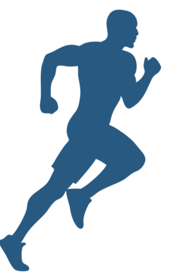 Silhouette of a person running to demonstrate sports performance nutrition services.