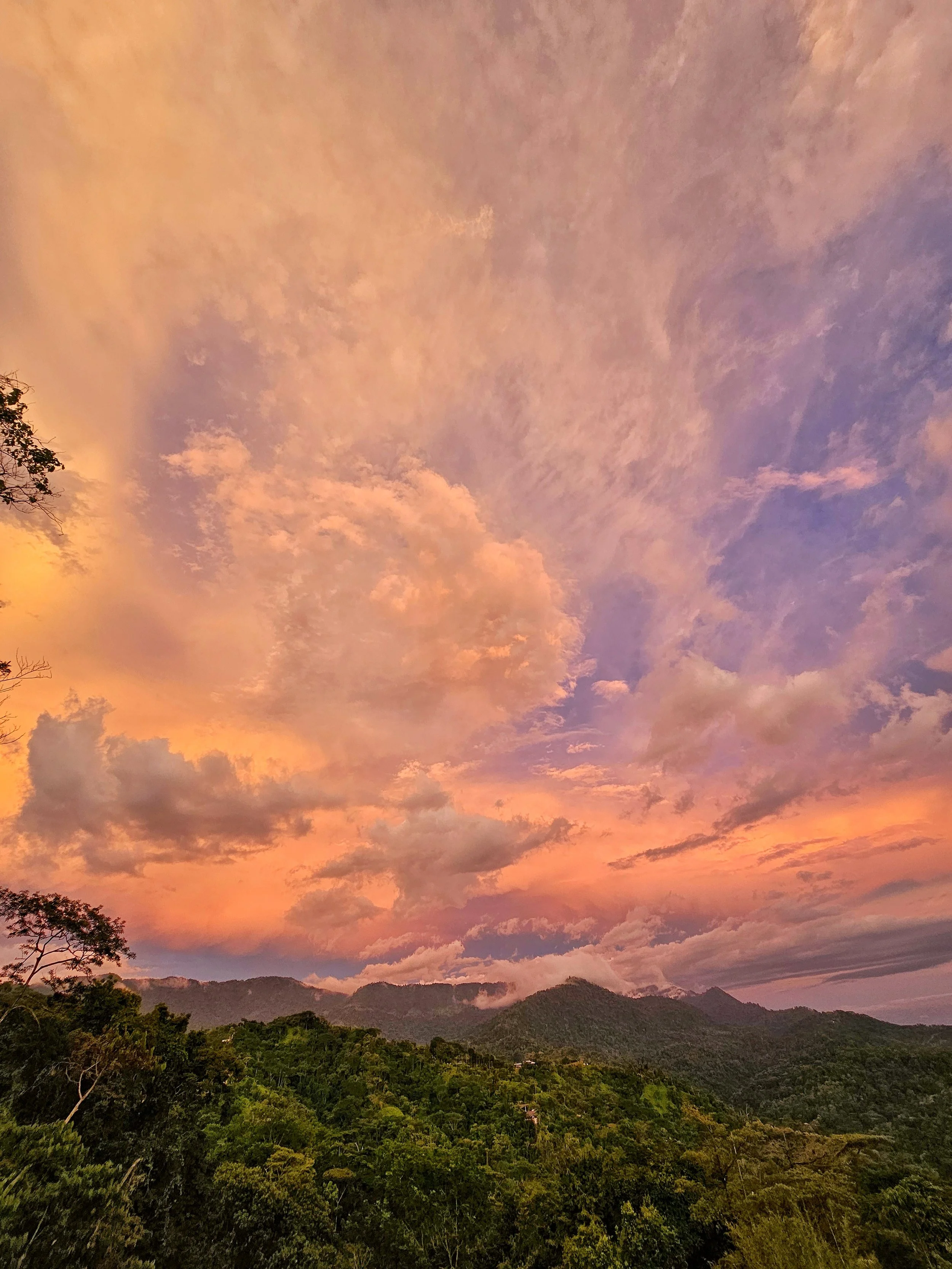 Sunset over Uvita from the pool