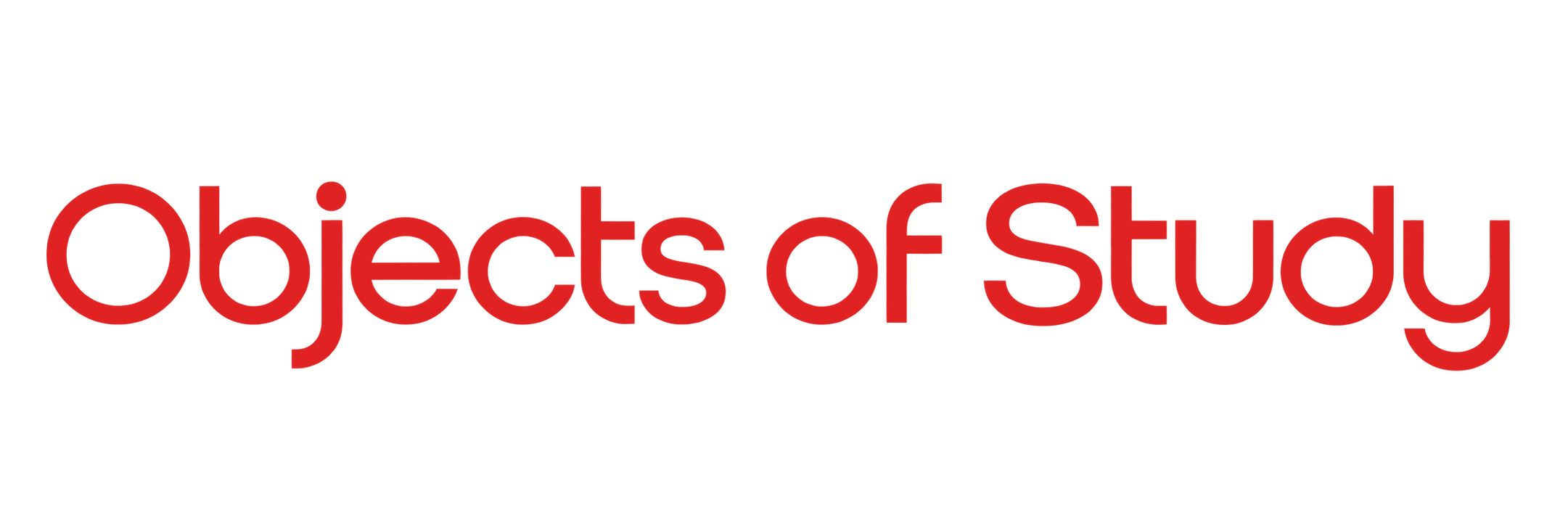 Logo with red text 'Objects of Study' on a transparent background.