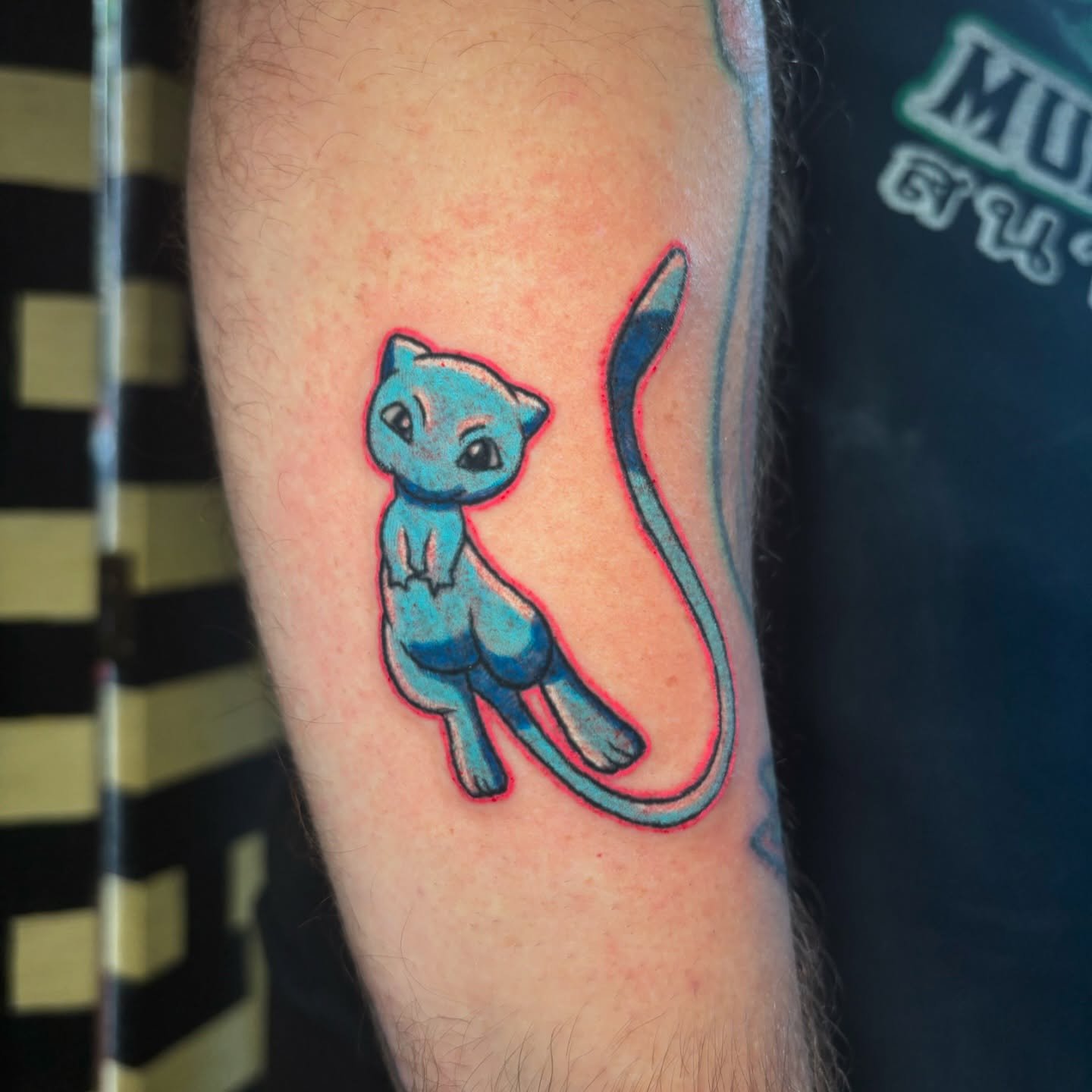 Shiny Mew for Corey!
I have really been loving the Pokemon tattoos recently.
Let’s nerd out together! Bring me what you are passionate. Put me on to your favorite shows/movies/games, whatever it may be.
.
Thanks always for the trust!
Done at