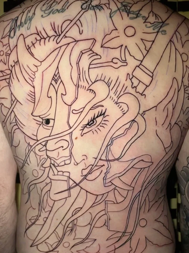 Normally don&rsquo;t post work in progress but it&rsquo;s my first back piece so here ya go. Lined in on my boy Dustin. Can&rsquo;t thank you enough, brother! Can&rsquo;t wait to get back into this!
.
Really really wanting to start working more large