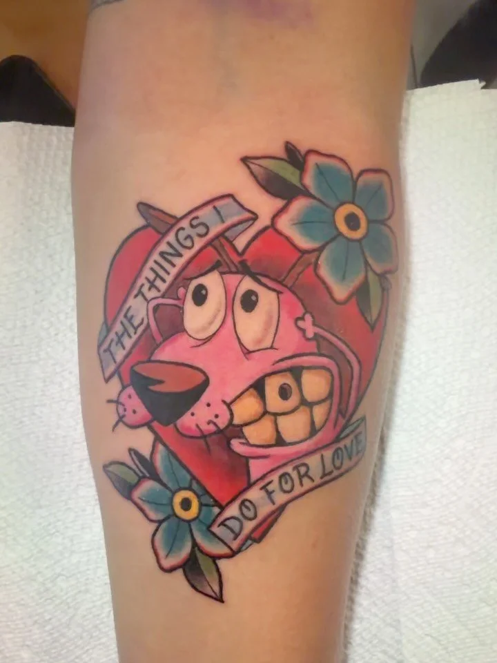 Another dog doing everything for love. One of my favorite childhood shows. Would LOVE to do more cartoons of all kinds. Thanks so much for the continued trust Delia! Always love our sessions.
.
Booking for Indianapolis at @blessedtattoostudio317 end 