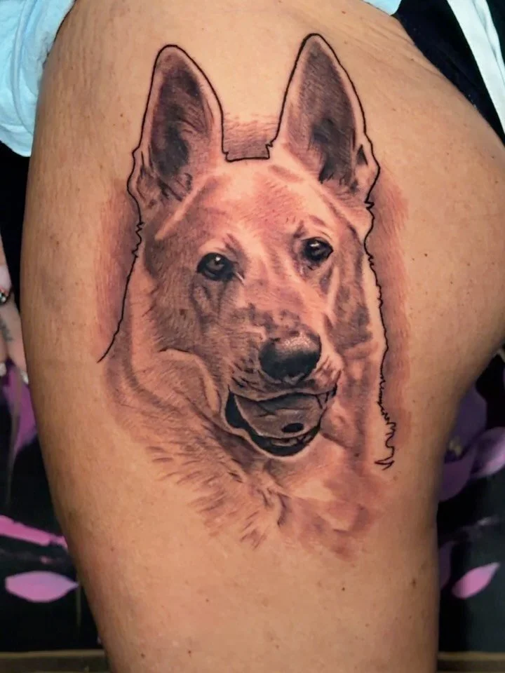 Another good dog forever honored. Thanks Brandy! Oden is such a beautiful dog. I appreciate you letting me do this.
.
I absolutely love doing pet portraits of all kinds.
Booking June-August for St. Petersburg at @electricgoldtattooco 
Will be posting