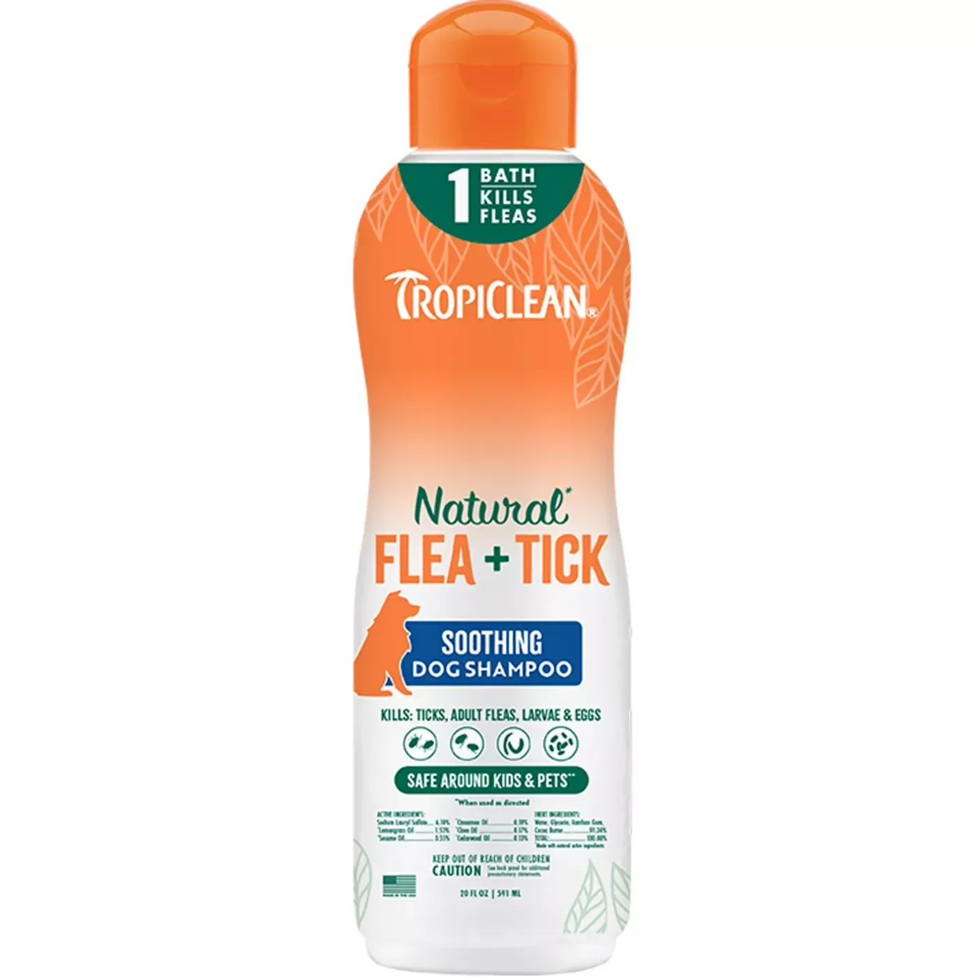 TropiClean Natural Flea  Tick Soothing Shampoo for Dogs - 1ea/20 fl oz