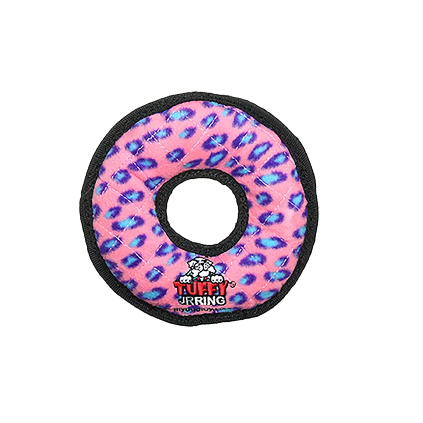 Tuffy Jr Ring Durable Dog Toy - Pink Leopard, 1ea/7 in