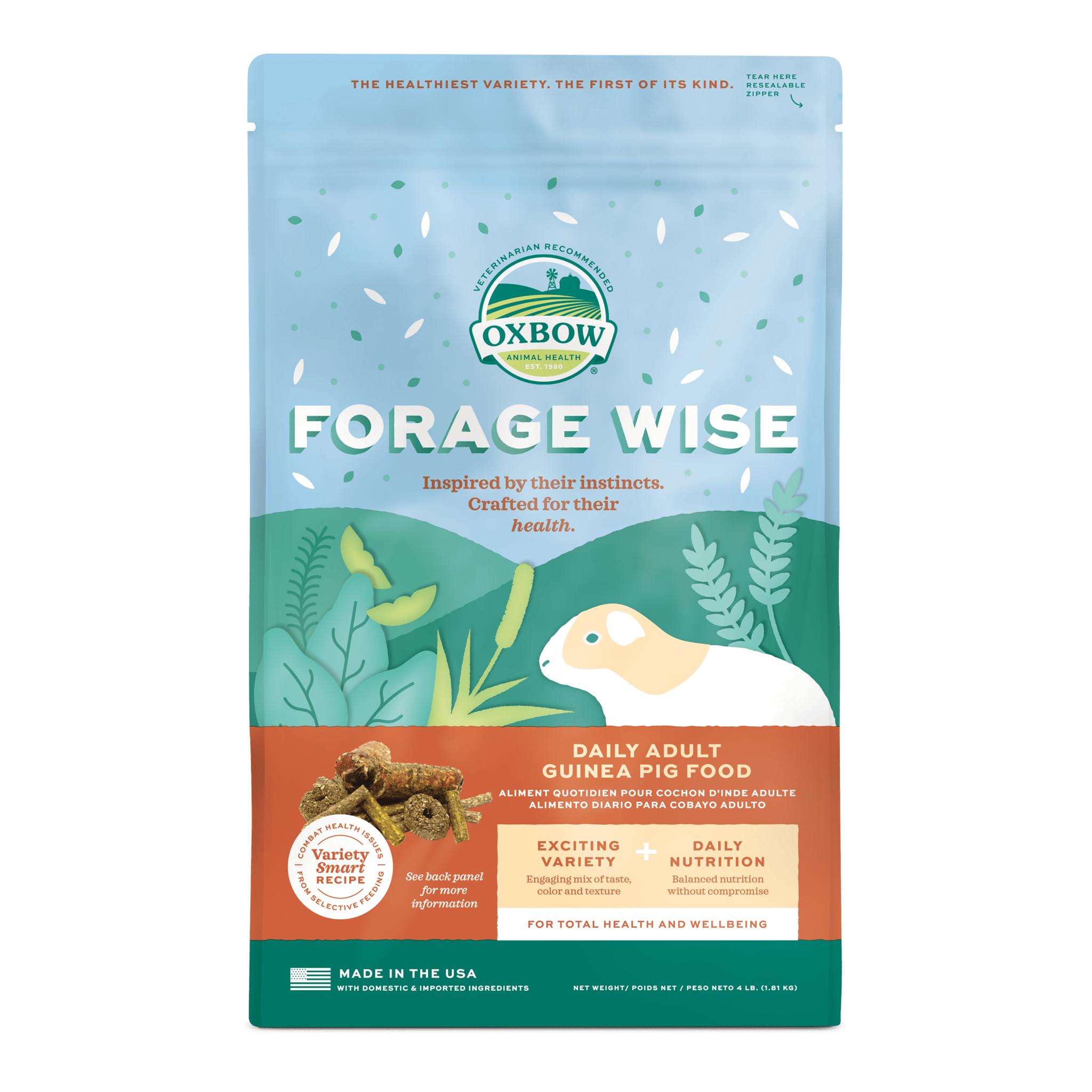 Oxbow Animal Health Forage Wise Adult Guinea Pig Food - 1ea/4 lb
