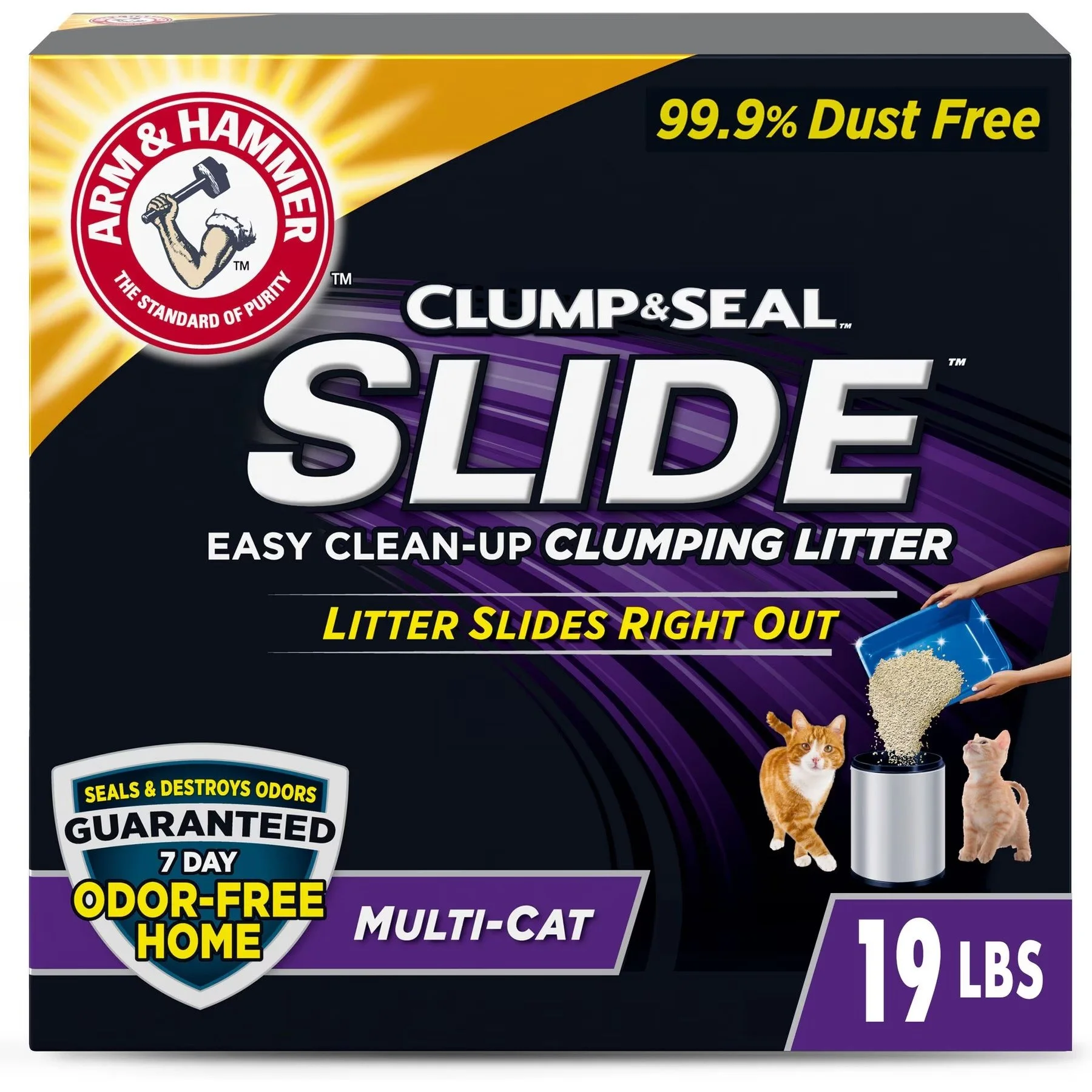 Arm  Hammer Slide NonStop Odor Control Clumping Cat Litter - 2ea/19 lb