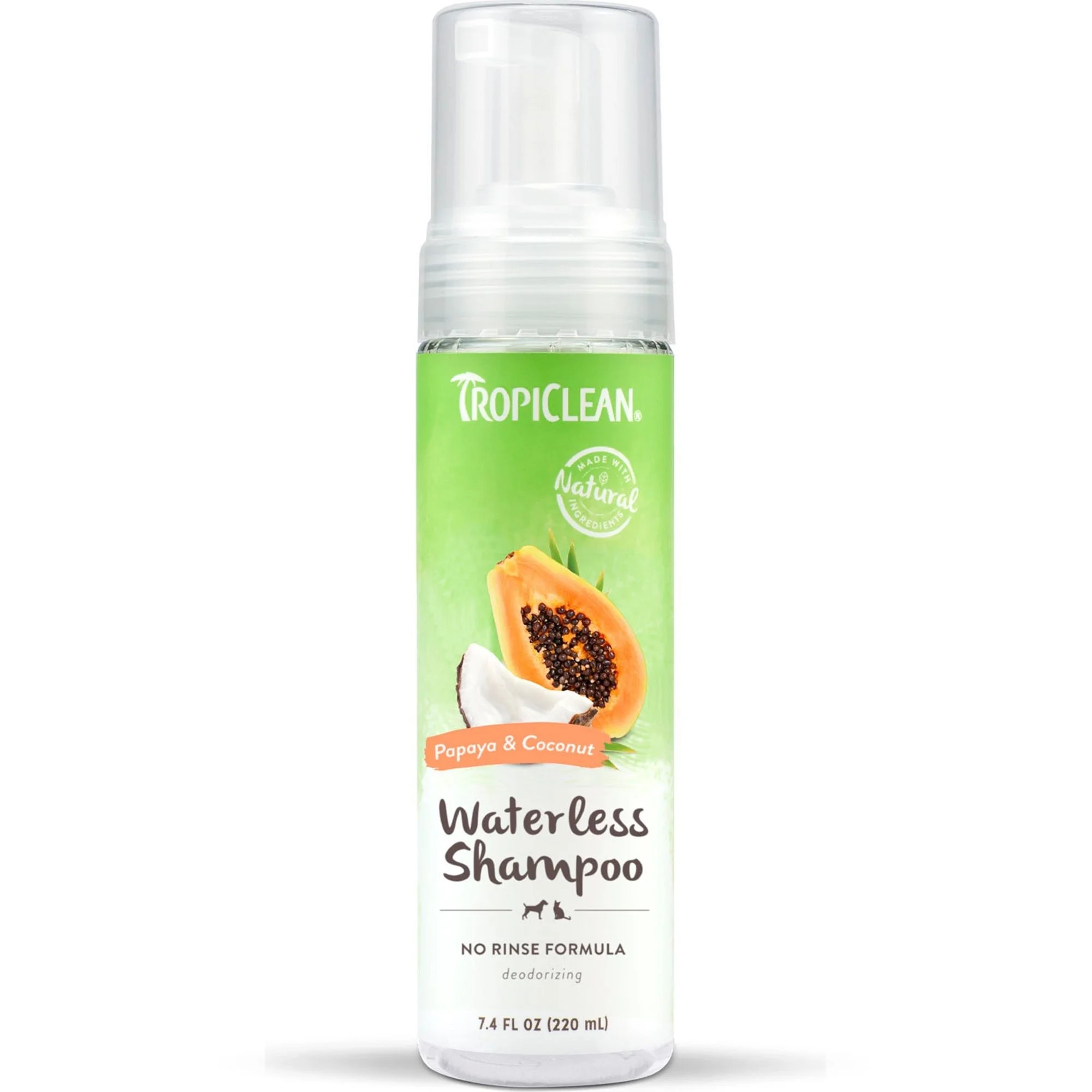 TropiClean Papaya Waterless Shampoo for Pets - 1ea/7.4 fl oz
