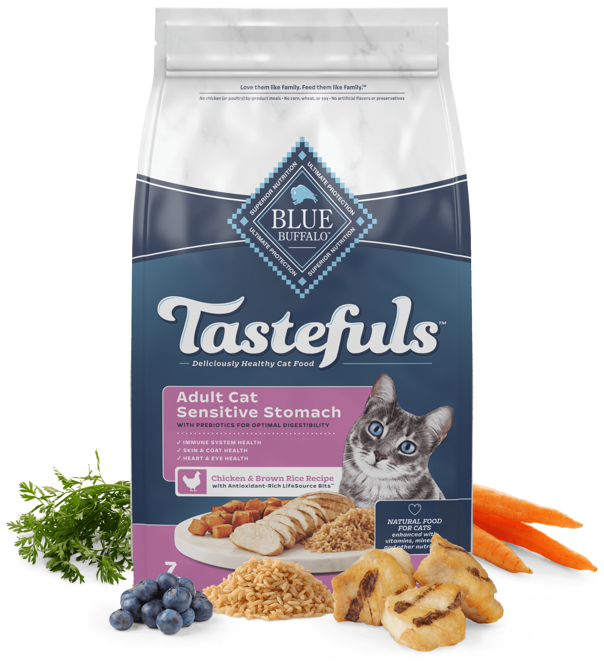 Tastefuls Blue Buffalo: Sensitive Stomach / Kitten / Indoor / Active Adult