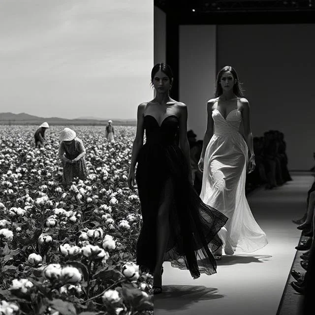 modern luxury and consumption overshadow labor and garment making