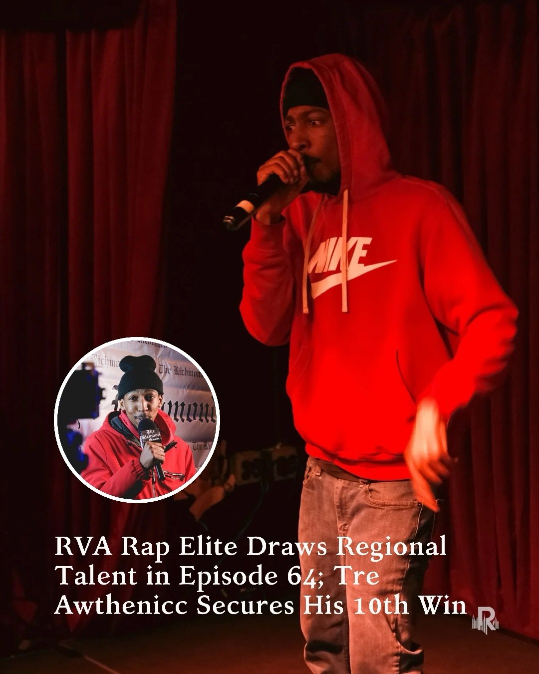 At Vagabond last Sunday evening, RVA Rap Elite Episode 64 featured seasoned talent from artists like Artillery The God, Vintage A, God Goldin and Cane. Meanwhile, out-of-towners like Skat3 and Salaam Nasty, who returned to the stage several times dur