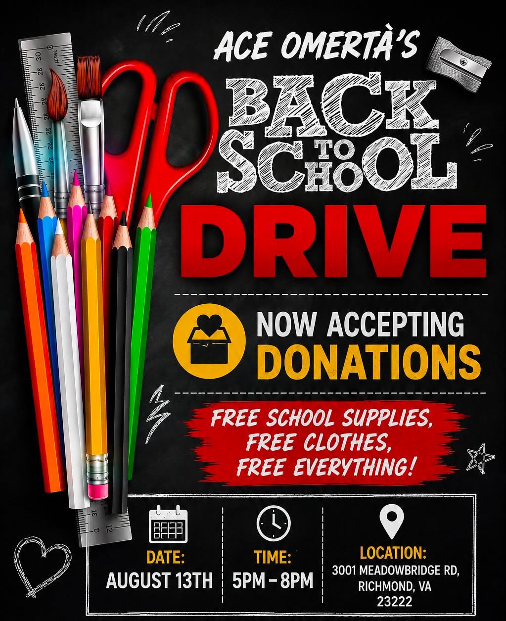 Ace Omerta’s Back to School Drive
