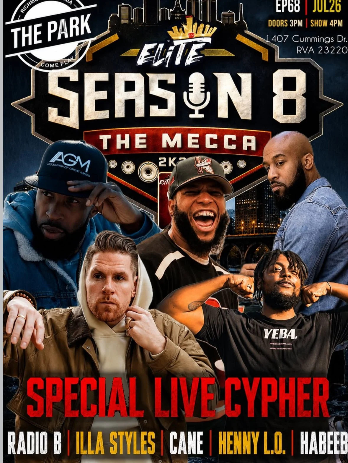 RVA Rap Elite: Episode 68 Opens at The Park This Sunday with Radio B. Illa Styles, Cane, Henny L.O. and Habeeb