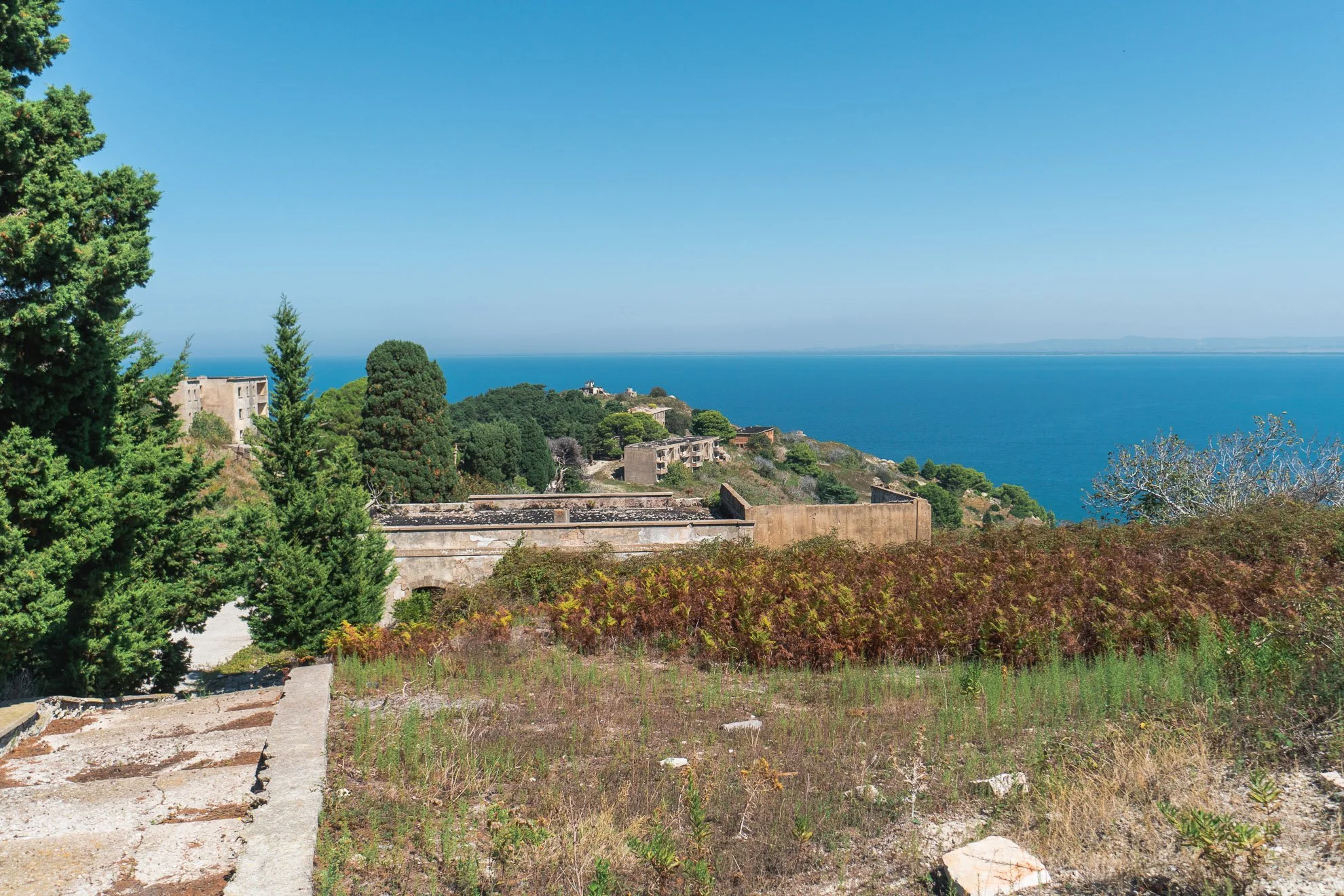 View on the hills of Sazan Island