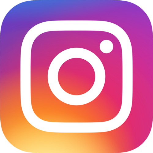 Instagram logo with a colorful gradient background.