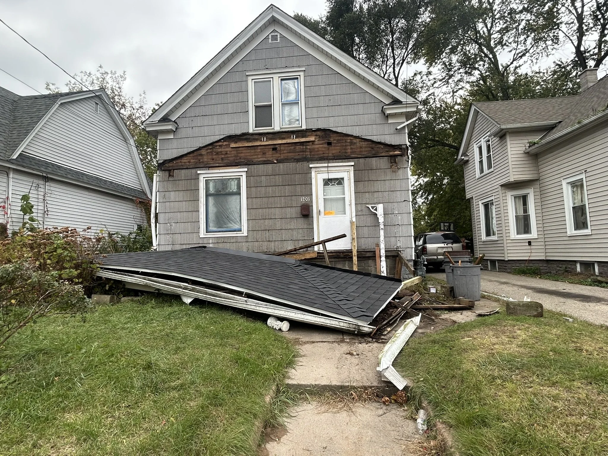 Before image of new deck construction.