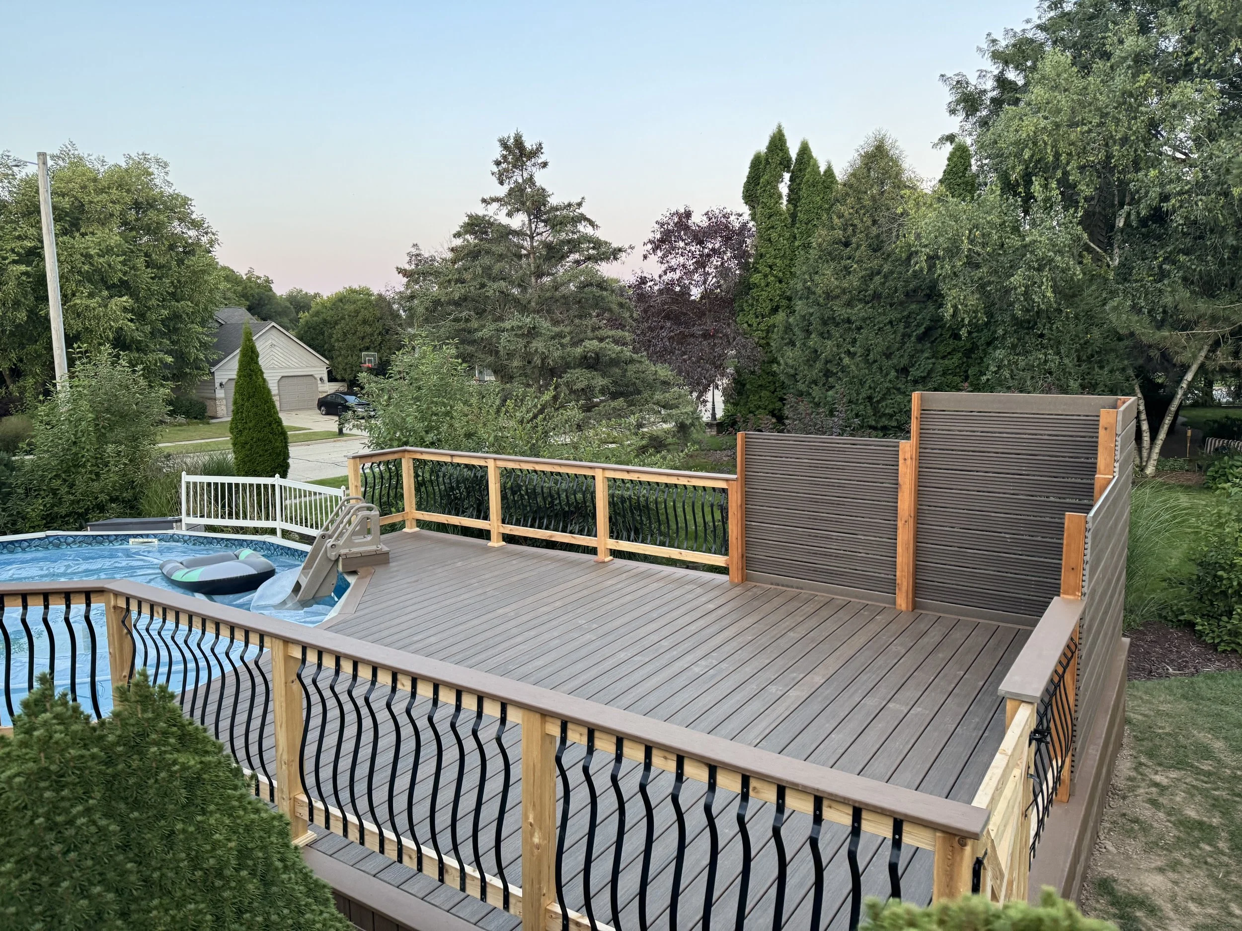 New custom composite trex deck built in Wisconsin.