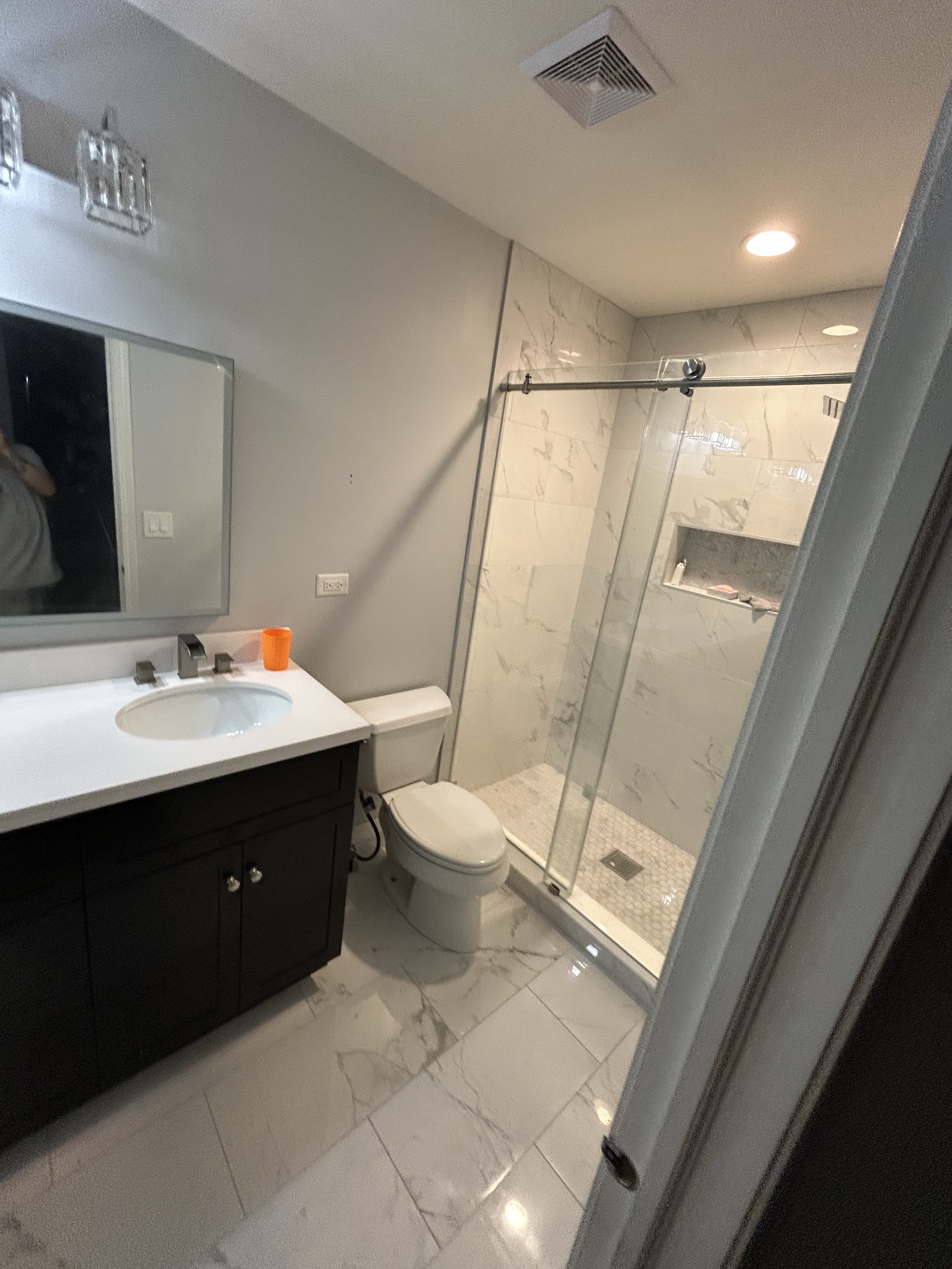 Custom bathroom remodel in Lake County.