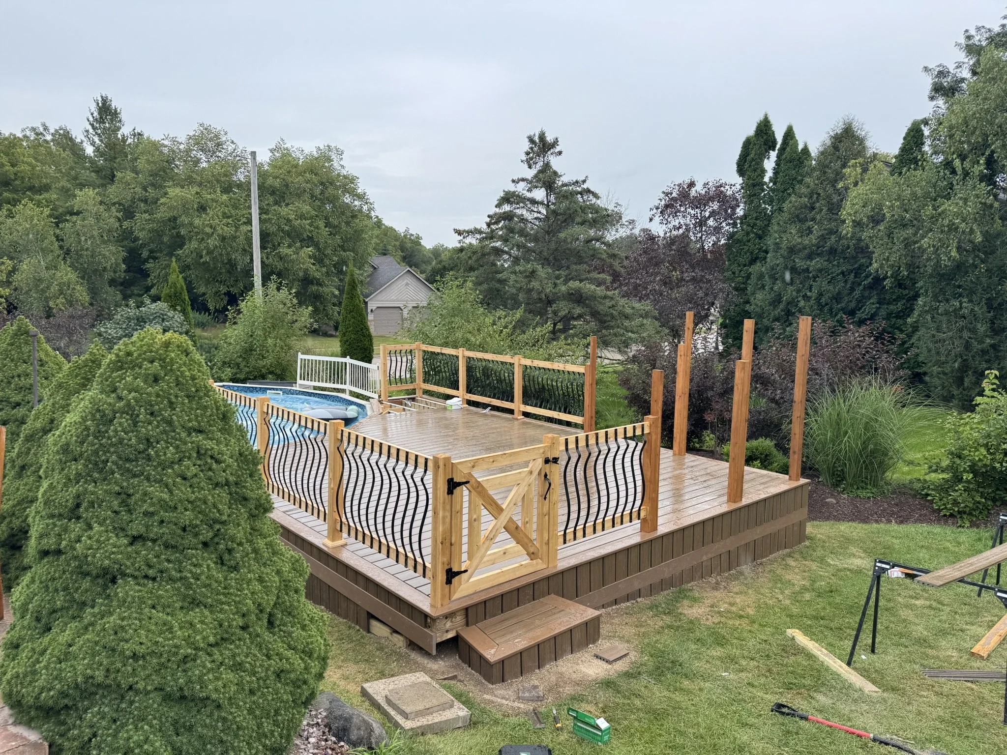New custom composite trex deck built in Wisconsin.