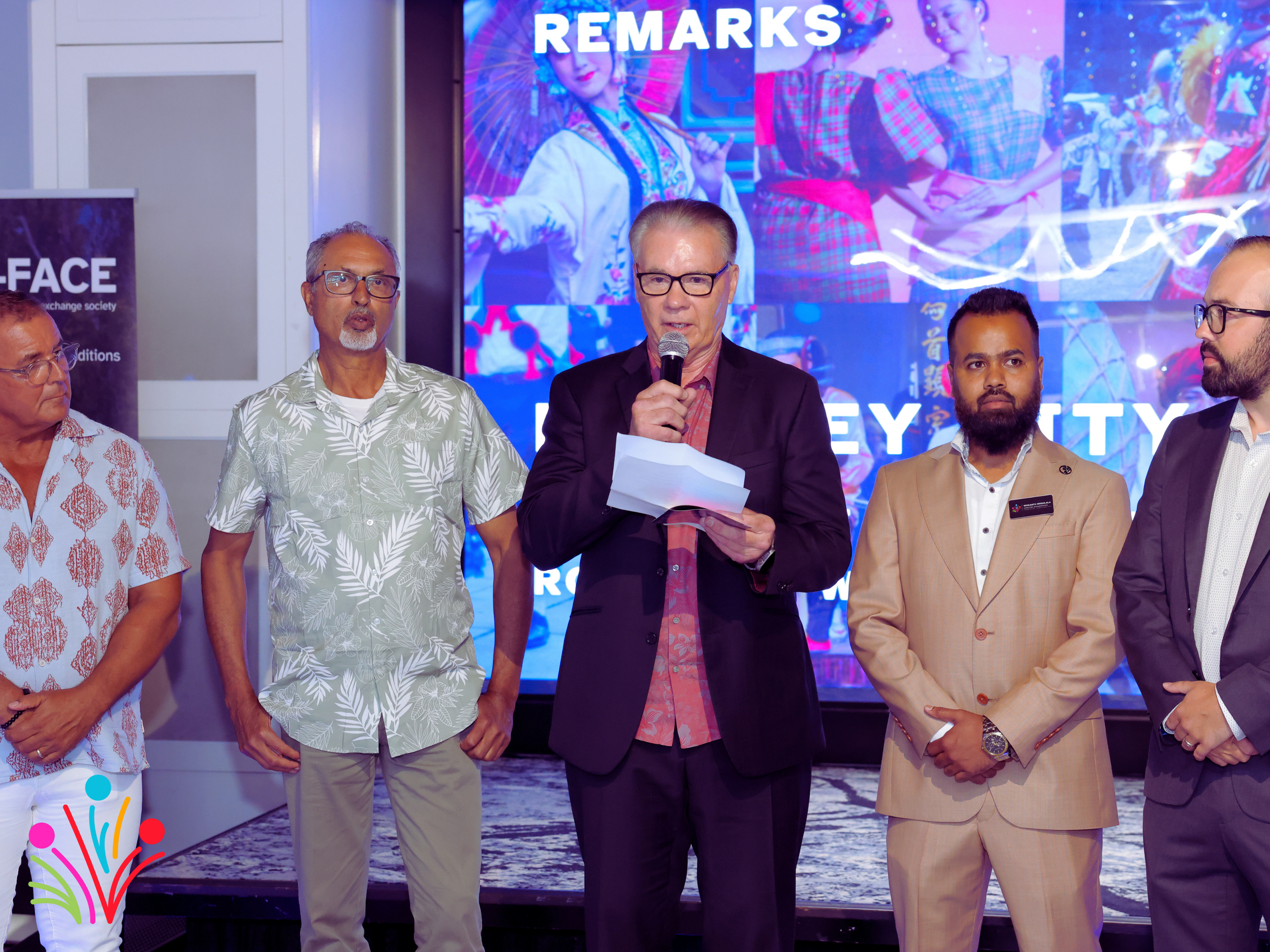 L to R: Deputy Mayor of Langley City, Leith White, Councillor (Delta) Jessie Dosanjh, Mayor of Delta, George Harvey, Srikanth Mogulala (C-FACE), Councillor (Delta) Dylan Kruger
