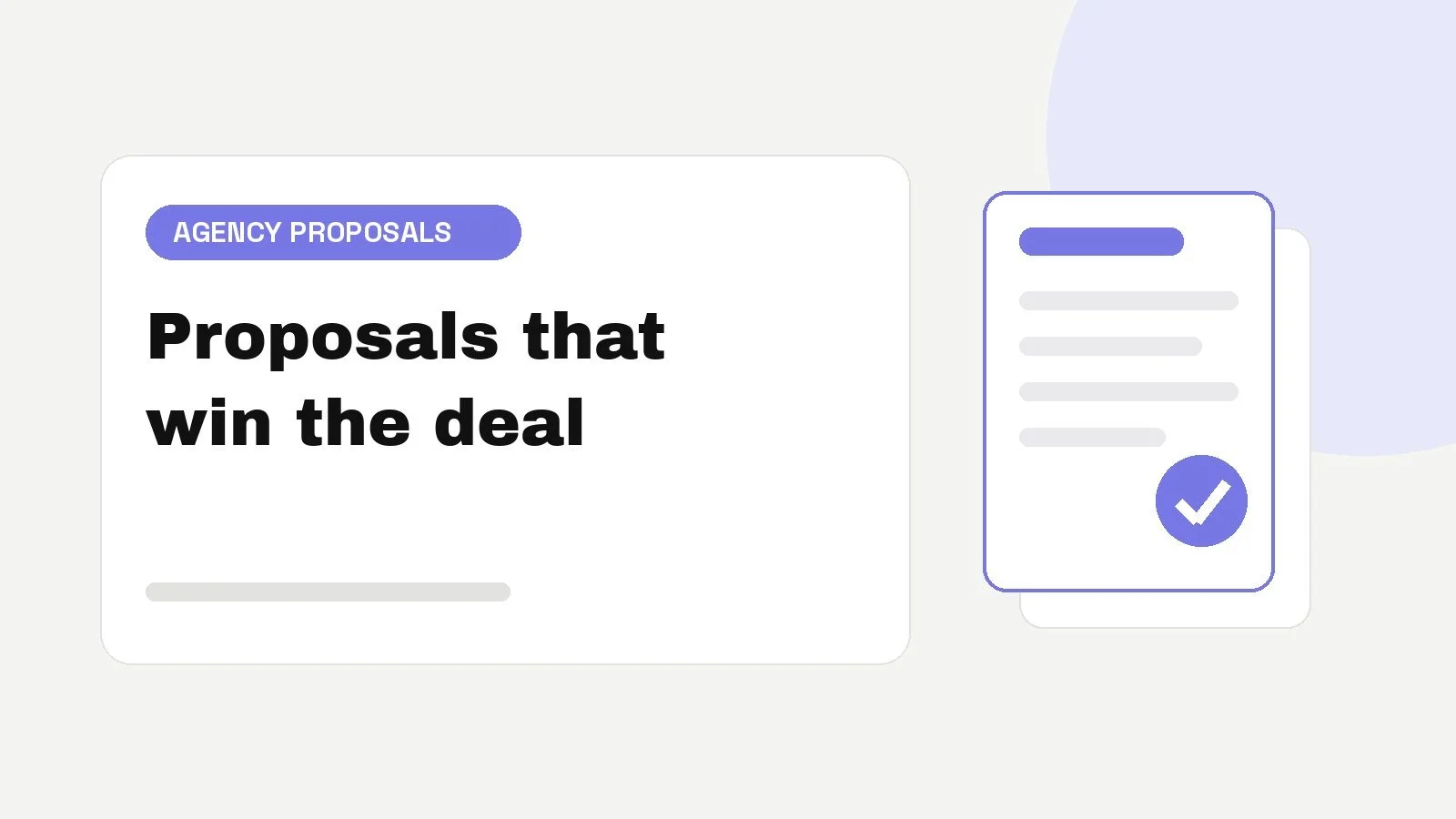 Proposal document with a check mark, representing a marketing agency proposal that wins