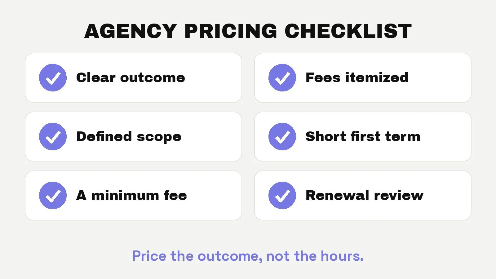 Agency pricing checklist