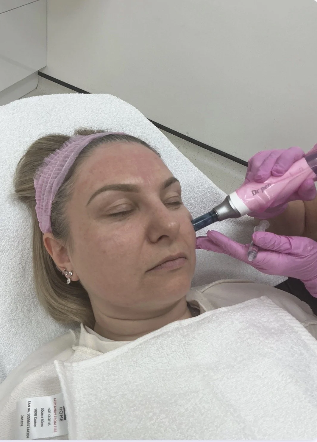 Facial/skin treatment photo “client receiving a professional skin treatment at Aesthetics by Sandra”