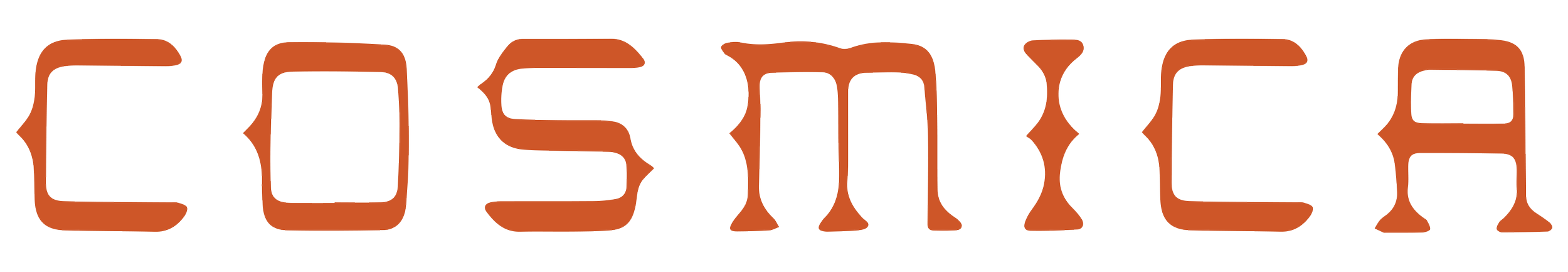 Text in a stylized, orange font spelling out 'COSMIC' against a black background.