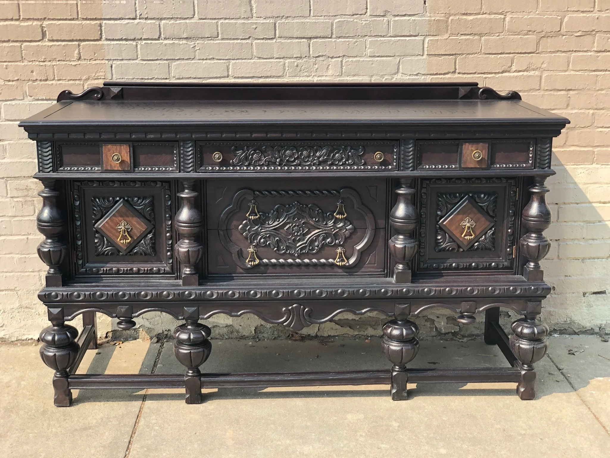 Antique oak buffet refinished