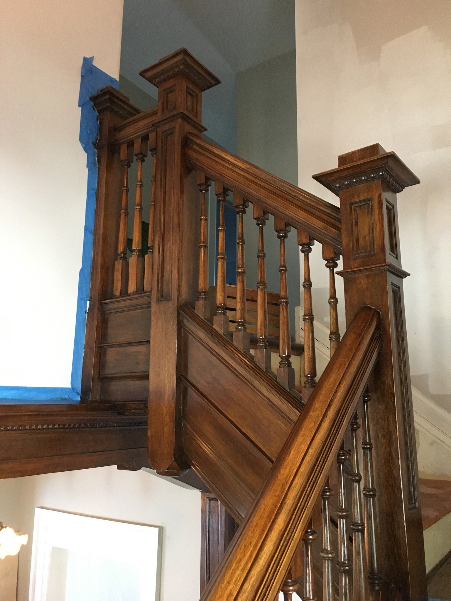 Refinished Staircase stairwell