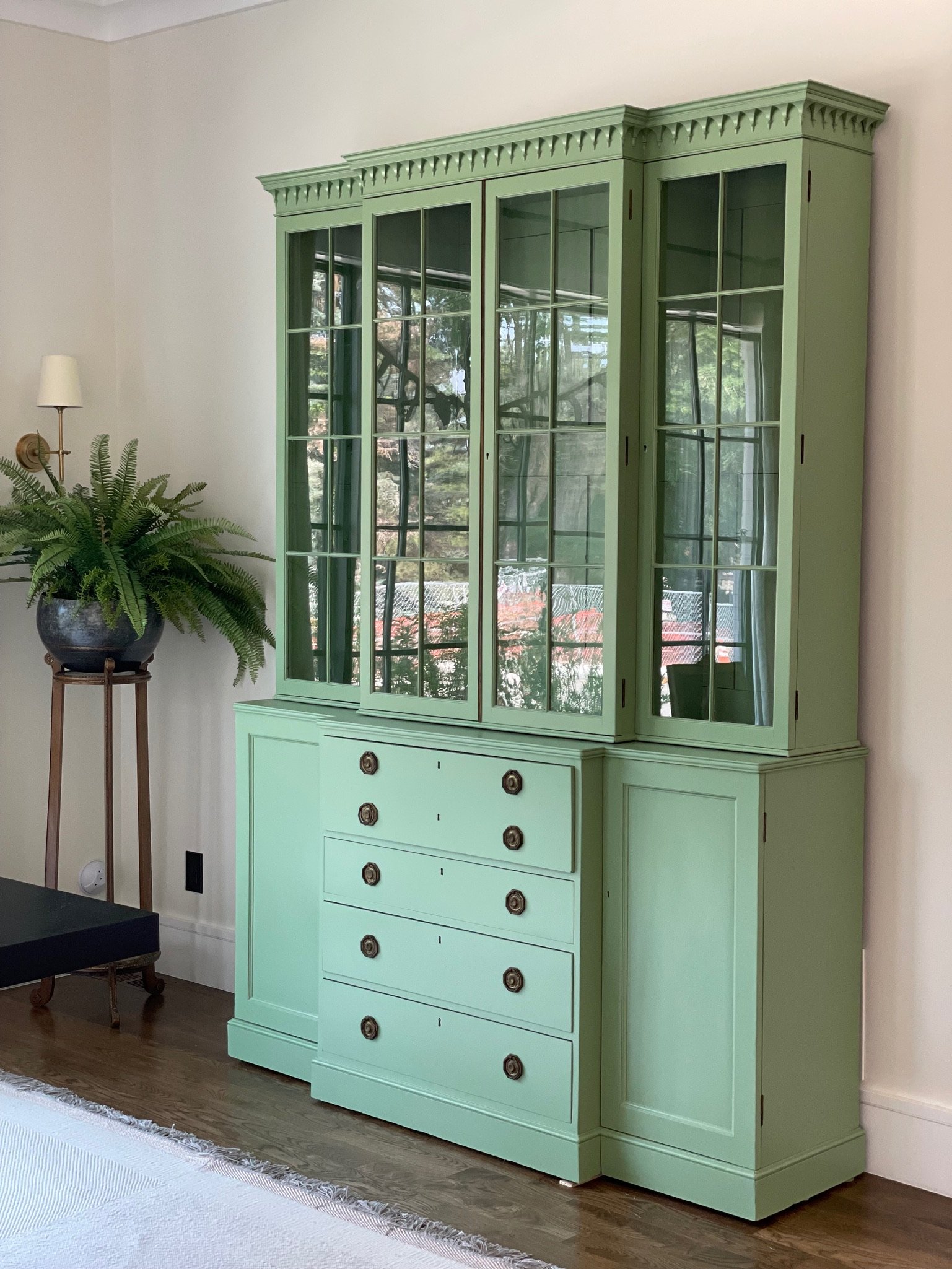 Painted French Mahogany Hutch