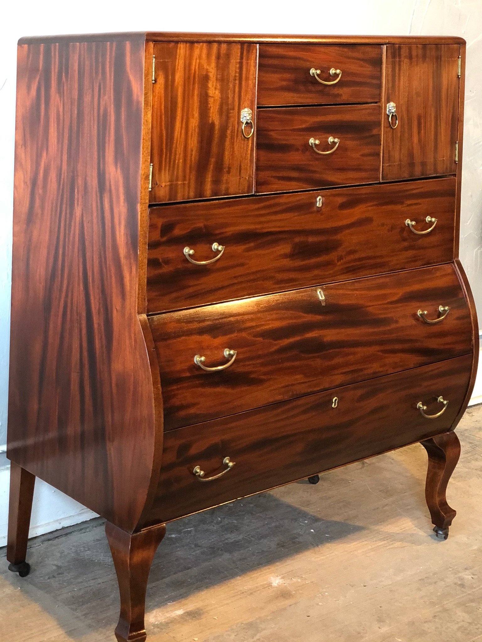 Refinished Tiger Striped Hutch