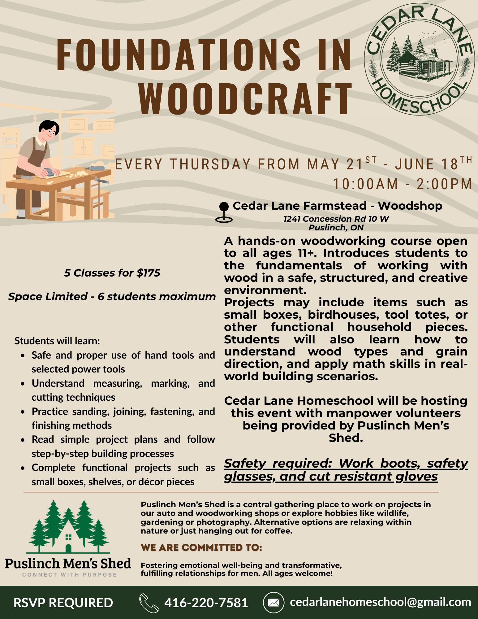 Foundations in Woodcraft (May 21st - June 18th)