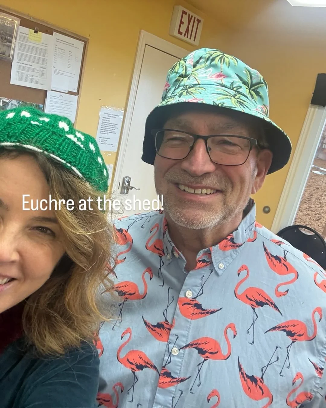 Cheryl was honoured to wear a handmade Puslinch  Men&rsquo;s Shed hat made by one of our friends from Sunset Villa! Paul was rocking his Florida look!