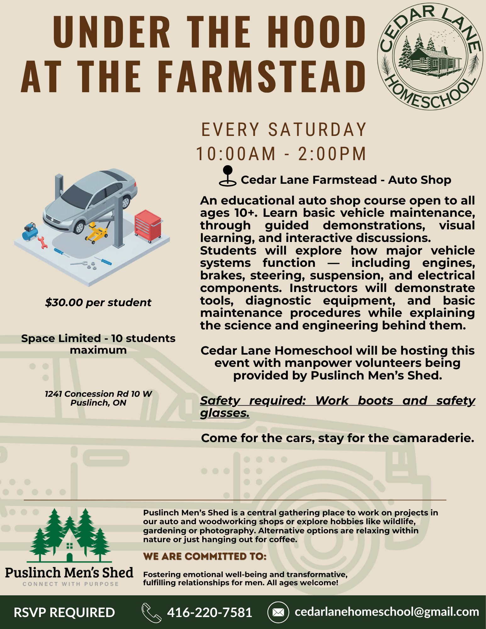 Under the Hood at the Farmstead (SATURDAYS)