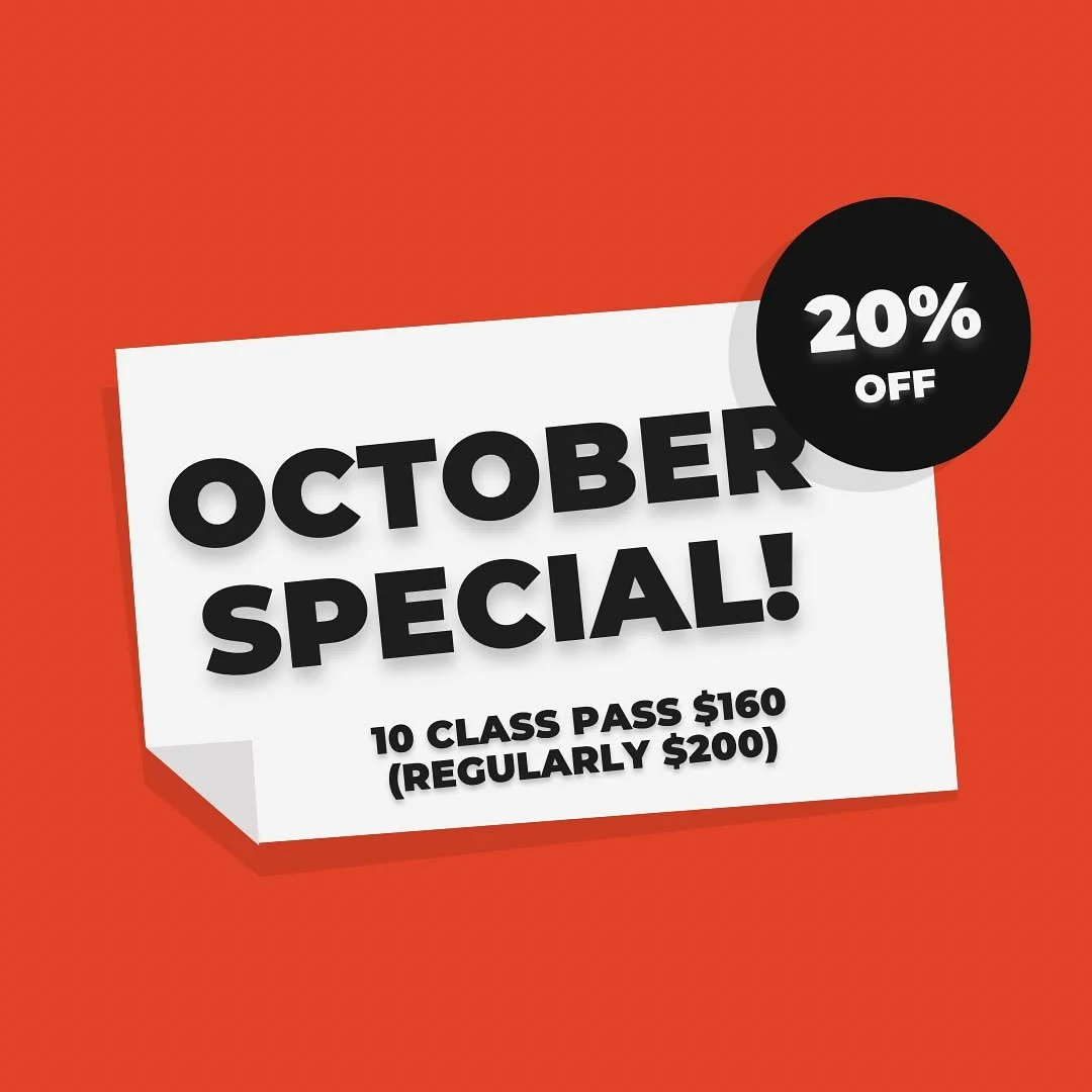 🔥 OCTOBER DEAL 🔥
Your routine, your power, your time to rise.

For this month only &rarr; grab a 10-class pass for $160 (regularly $200). That&rsquo;s 20% off. 🖤

Perfect if you&rsquo;re ready to commit to YOU, but want the freedom and flexibility