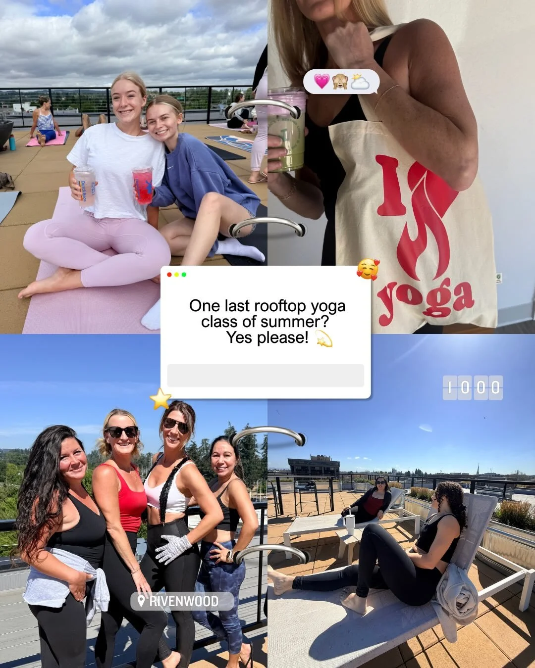 ROOFTOP YOGA 🔥 

Join us for a morning full of movement, community, and fun in downtown Salem.

August 29th at 10 AM 🧘&zwj;♀️ 
@ Rivenwood Rooftop
Sign up using the link in our bio!

WE CAN&rsquo;T WAIT TO SEE YOU THERE 🤩

#yoga #community #friend