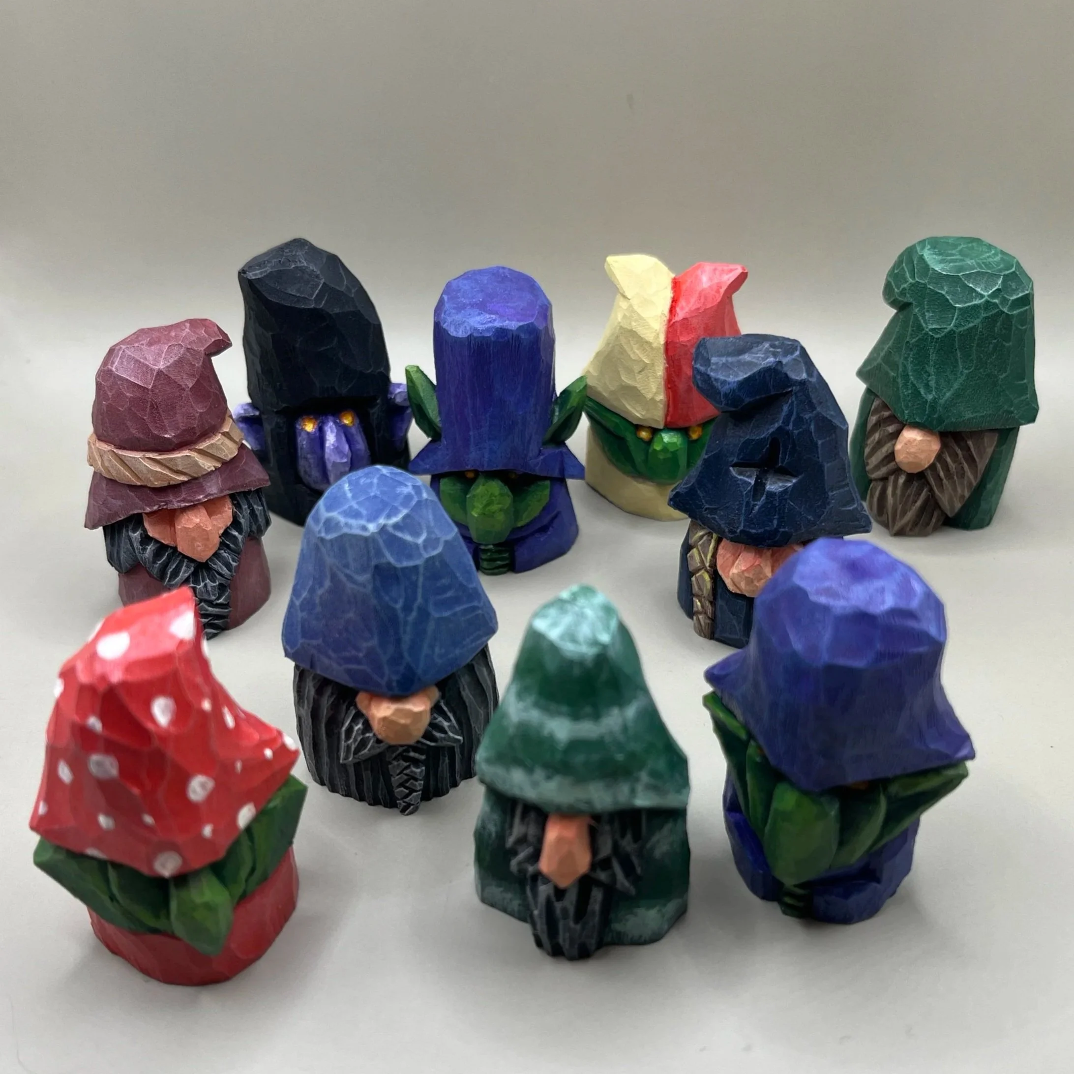 Handcarved gnomes & goblins