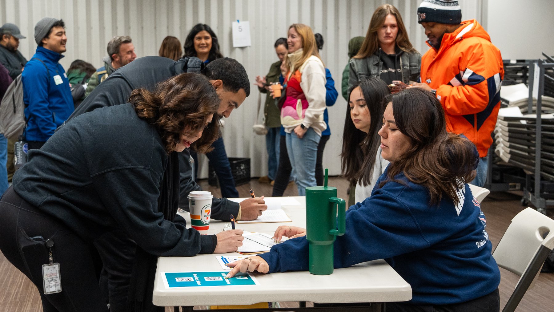 Early morning volunteers
