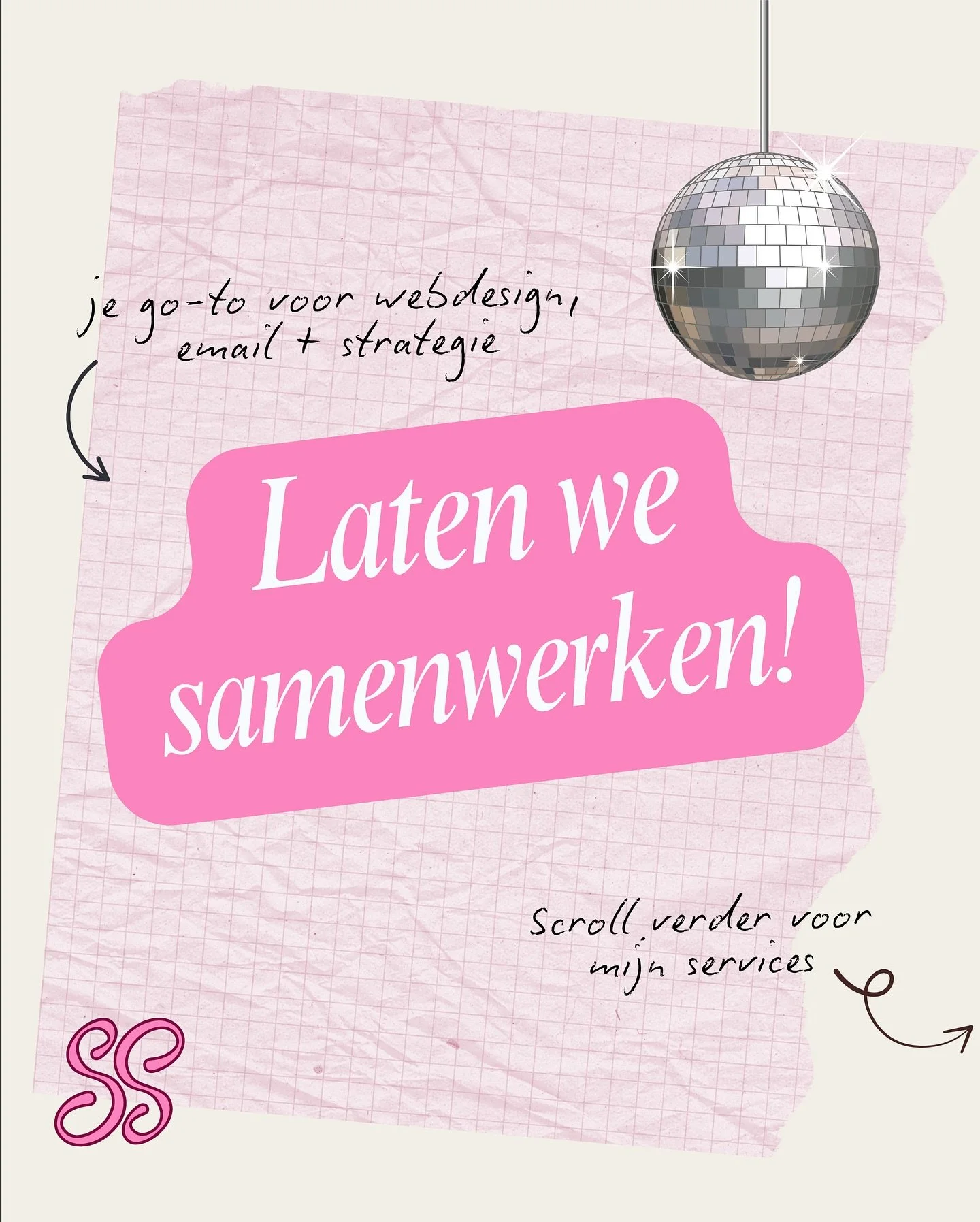 Weet je niet zo goed waar je moet beginnen met je website of e-mailmarketing? I got you! 🪩👯&zwj;♀️

Heb je een andere vraag of wil je gewoon even connecten (business girl 2 business girl) stuur me gewoon een berichtje 💌